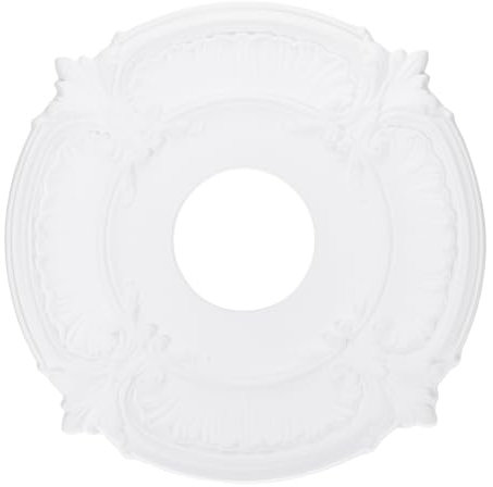 PATIKIL Médaillon de Plafond, 30 x 8.7 cm PU Médaillon de Plafond Décoratif pour Luminaire de Plafond Chandelier Médaillon Plaque de Couverture de Luminaire de Plafond, Blanc