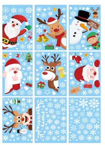 FEQDWOX 90 Adesivi Per Vetro Riutilizzabili Per Finestre Vetrofanie Fiocchi di Neve per Natale Finestra Vetrina Decorazioni natalizie per la casa Vetrofanie saldi Fiocco di Neve Stickers