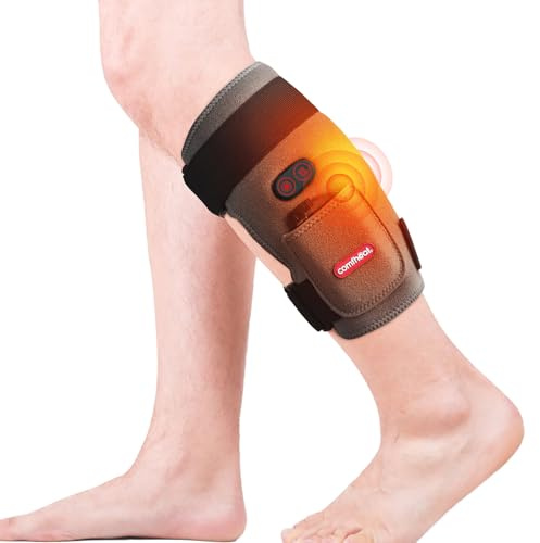 comfheat Coussin chauffant sans fil pour jambes avec massage vibrant pour soulager la douleur, coussin chauffant portable pour genoux, attelle tibia, veau, bras, cuisse, soulagement de la douleur avec