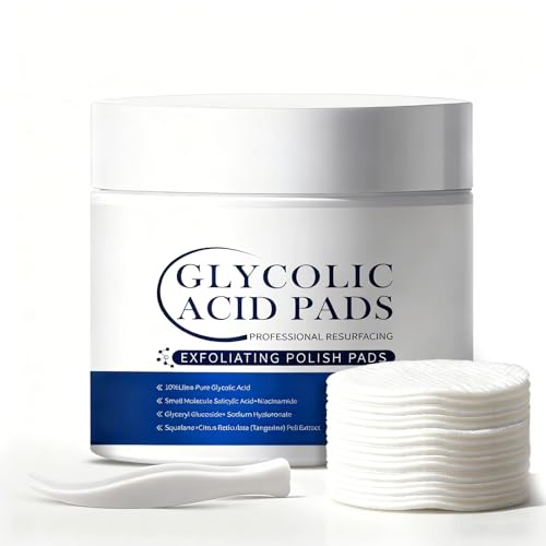 Glykolsyra Peel Pads med glycolic Acid & salicylic Acid – djuprengöring, porförfining och långsiktig vård för strålande hud (60 vadderingar)