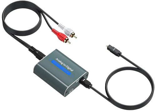 Analog zu Digital Audio Konverter,Analog Digital Wandler mit AUX RCA Eingang und optischem Ausgang,3,5 mm zu Optical Audio converter für PS3,PS4,HDTV und Blu-ray