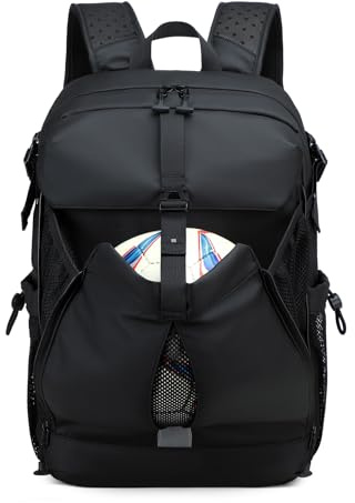 UtiaMiaoGonGo Football Backpack with Ball and Shoes Compartment Large Basketball Bag Backpack for Men Women Fit Volleyball, Soccer, Football, Sports Training Equipment Bags