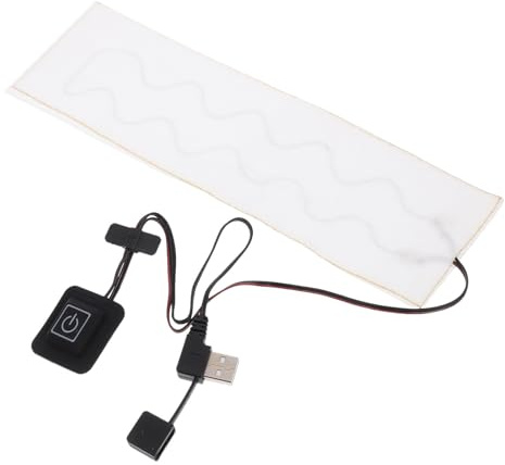 Homoyoyo Piastra Riscaldante in Fibra di Carbonio Bianca USB 5v/2a per Sciarpa, Soffice al Tatto, Temperatura Regolabile 35℃-55℃ per Uso Invernale