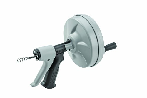 RIDGID 57038 Kwik Spin+ Handspirale mit AUTOFEED Spiralenvorschub, knickbeständige Maxcore Rohrreinigerspirale zur Reinigung blockierter Abflussleitungen, bis 40 mm, Silber