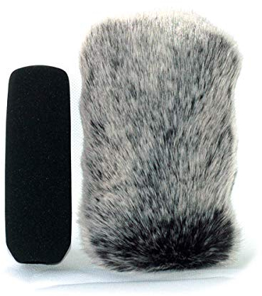 Mic pelliccia Muff parabrezza per Sony JVC Panasonic Canon camera camcorder shotgun microfono (lungo 12.5 cm schiuma + 13.5 cm Furry parabrezza)