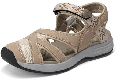 DREAM PAIRS Women's Sport Athletic Sandals Outdoor Hiking Sandals,Size 8,Beige,181103