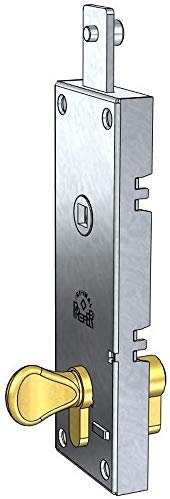 Cerradura para basculante/garaje cilindro de perfil europeo distancia entre ejes 70 mm, sin palanca para desbloqueo interno