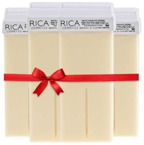 Rica Wax White Chocolate Roll-On Wax Kit - Set of 4 Refills, 100 ML - Made in Italy