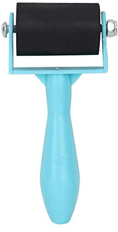 Gummiwalze 3,5 cm Gummi Brayer Kleberolle Weiche Tintenapplikator für den Blockdruck Herstellung von Stanzkleberanwendungen(Blau)