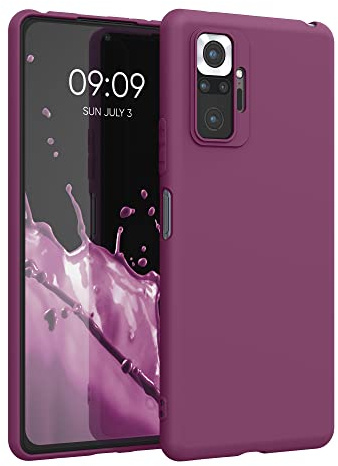 kwmobile Hülle kompatibel mit Xiaomi Redmi Note 10 Pro Hülle - weiches TPU Silikon Case - Cover geeignet für kabelloses Laden - Magenta Lila