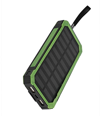 20000 MAh Solar Power Bank Case Kit Solarladegerät für den Außenbereich mit Zwei USB-5-V-Ausgängen (Grün)