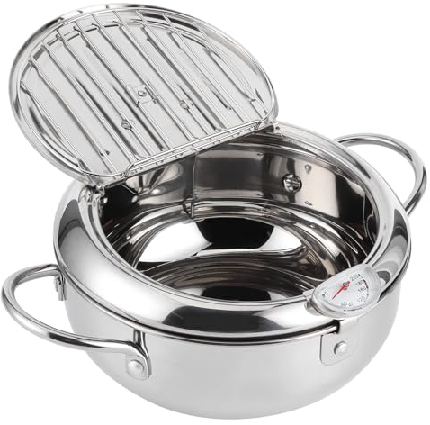 Olla Para Freír Olla Para Freír De Acero Inoxidable Olla Para Freír Mini Olla Para Freír Olla Para Freír Japonesa Utensilios De Cocina(24cm)