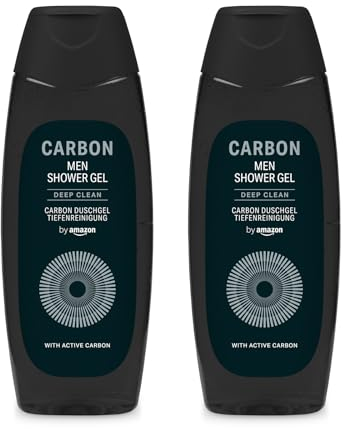 by Amazon, Gel doccia con carbone da uomo, 2 x 500 ml