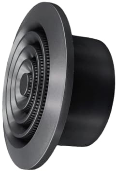 H&C VENT Air Diffuser with Connector & Valve │ Ventilation Grilles │ Ducting Hose Vent Cover │ Adjustable Duct Pipe Extractor Covers (Black, Ø 100 mm)
