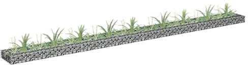 Chaduof Gabionen-Hochbeet, Palettenrahmen, Hochteich, Gemüsebeet, Kräuterregal Balkon, Blumenbeet, Kräuterspirale, Tomatenbeet, Pflanzhochbeet, Verzinkter Stahl 360x30x10 cm