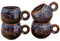 KYBSCZ Ceramic Espresso Cups Set of 4, 3 Ounces Demitasse Cups, Porcelain Mini Coffee Cups, Small Ceramic Cups Set Made by Fambe Reactive Glaze,Speckled Black Purple