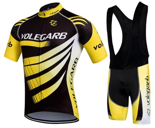 Meicynhoger Vêtements de Cyclisme pour Homme, Maillot de Cyclisme et Cuissard Vélo Respirant Bib Shorts