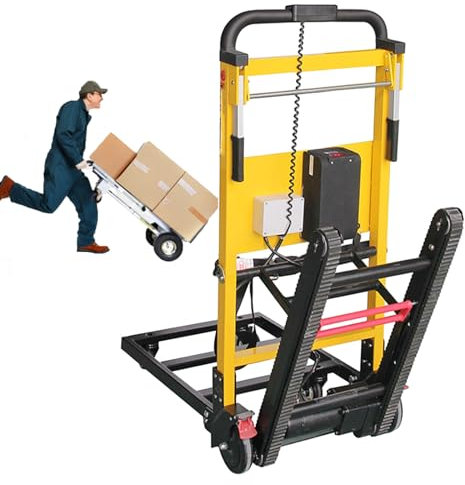 Electric Stair Climbing Cart - Folding Hand Truck with Anti-Skid Track Design, Heavy Duty Stair Climber, 3 Adjustable Speeds - Ideal for Moving Heavy Items Upstairs and Downstairs