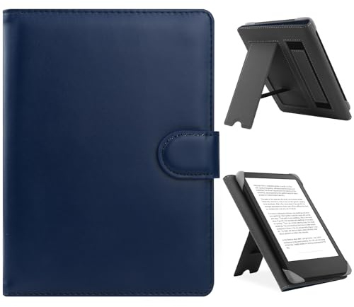 HoYiXi Universellt fodral för 6,8 eReader, kompatibel med Pocketbook/Tolino/Sony E-Book Reader Kindle Paperwhite/Kobo Clara HD/Kobo Clara 2E fodral med stativ, blå