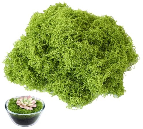 GXGM 100G Musgo Artificial Decoracion, Simulación De Musgo Planta, Musgo Para Plantas, Artificial Musgo Para Decoración De Manualidades Jardines Eternos (Verde Claro)