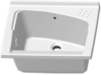 Vasca Lavatoio 75x61 Cm In Ceramica Bianca Lucida Linea Revine Con Installazione A Incasso O Da Appoggio Su Piano O Muretto