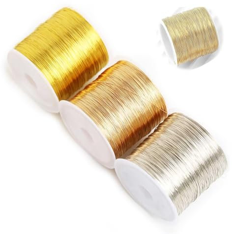 100m x 3 Spule Schmuckdraht 0.3mm,Basteldraht Dünn Lichtbeständig Und Leicht Zu Schmuckherstellung Bastelarbeiten Kupferdraht Basteldraht