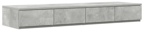 vidaXL Bettschubladen Betongrau 120x36,5x16,5 cm Holzwerkstoff