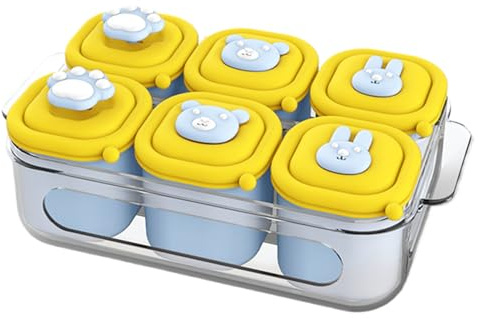 Scatola Di Alimenti Per Bambini In Silicone, Vassoio Per Congelatore Per Bambini, Contenitore Per Congelatore Mattutino, Con Consistenza Anti -Slip, Silicone Riutilizzabile, 5x5x6cm, Per Casa, Viaggio