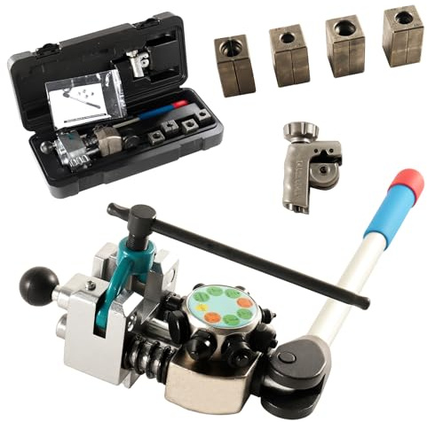 TINMAGI Strumento di Svasatura Tubi dei Freno Kit, Professionale Utensile per Svasare Tubi Freno, Svasature Singole, Doppie e a Bolle da 45°, Tubo del Freno per 3/16, 1/4, 5/16, 3/8 e 4,75 mm