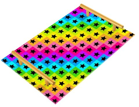 Bandejas decorativas de plástico con asas para mesa de café, joyas, perfumes, servicio de alimentos, charolas para servir café