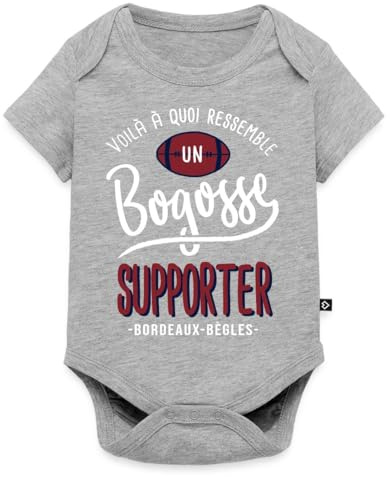 Un Rugby Bogosse Supporter Bordeaux-Bègles Body Manches Courtes Bébé Bio
