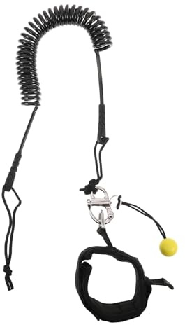 STOBAZA Correa para Tabla de de Liberación Rápida de 27 M Cuerda de Tobillo Elástica Material TPU Resistente Negro Ajustable para Paddle Surf y Longboard Segura Aguas Turbulentas