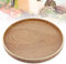 Plateau de service, Assiette en bois Plateau rond en bambou pour service à thé Dîner Petit déjeuner Fruits Bonbons Nourriture(33cm)