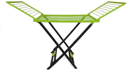 GioStyle Stendibiancheria Giosy | Verde e Antracite | Pieghevole | Made in Italy | Ideale in Casa e all'Aperto | Realizzato in PP | Linea Love