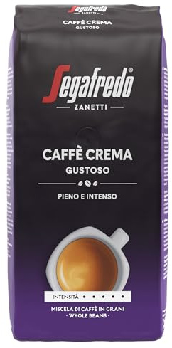 Segafredo Zanetti Caffè Crema Gustoso - Ganze Bohne (1 kg Packung) - Geeignet für Caffè Crema - Lange und dunkel geröstete Kaffeebohnen, voller und intensiver Geschmack