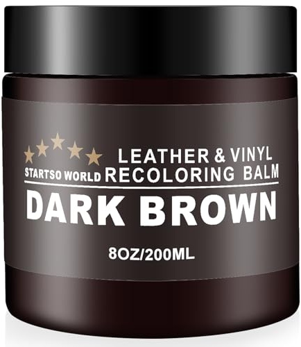 STARTSO WORLD Leder Reparatur Set Dunkelbraun, 200ml Flüssigleder, Lederfarbe, Leder-Schramm-Entferner, Leder- & Vinyl-Reparaturset für Möbel, Couchen, Sofas, Autositze, Schuhe