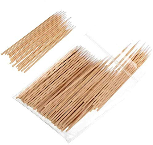 ANCLLO - Bastoncini di cotone con manico in legno, tamponi in cotone per makeup e cosmetici, per la pulizia delle orecchie e dei gioielli, 500 pezzi
