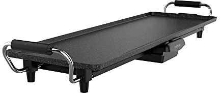 Cecotec Plancha de Asar Eléctrica Tasty&Grill 3000 RockWater XL. 2400 W, Gran superficie 70x22cm, Revestimiento Piedra RockStone, Antiadherente, Termostato Regulable
