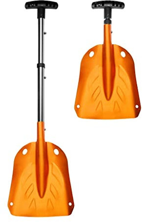 SKINSTAR Lawinenschaufel Alu Schneeschaufel Tourenski Notfall Schaufel 3-teilig orange