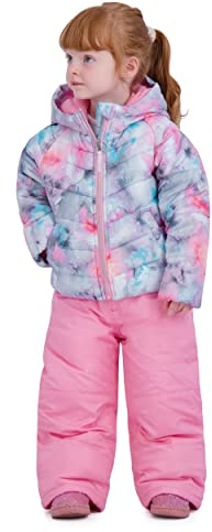 Rothschild Girls' Ski Jacket and Snowbib Snowsuit Set, Grey, 4