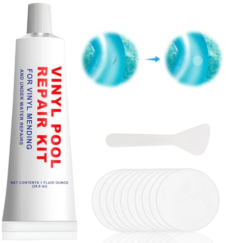 Gubuyi Kit Reparation Piscine,Kit Reparation Pool Gonflable,Rustine Matelas Gonflable,Transparente Rustine Piscines, Kit de Réparation pour Variété d'Objets Gonflables,Caoutchouc PVC,Kayaks