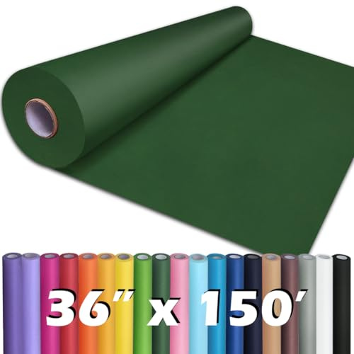 PerkHomy Dark Green Kraft Paper Roll 36 x 1,800 (150') for Gift Wrapping Bouquet Flower Art Painting Craft Writing Packaging Shipping 80GSM 55LB (Dark Green, 36 x 150')