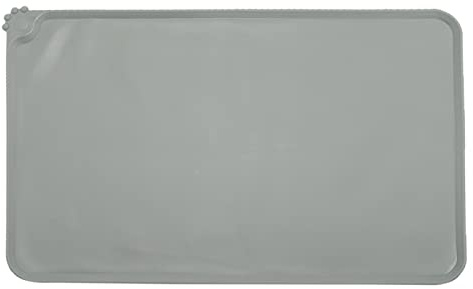 Tappetini Impermeabili di Alimentazione del Cane,47 x 30 cm Tappetino Grigio Cane Gatto in silicone,Tappetino Ciotola Cibo Antiscivolo Animali,Alfombrilla Antideslizante