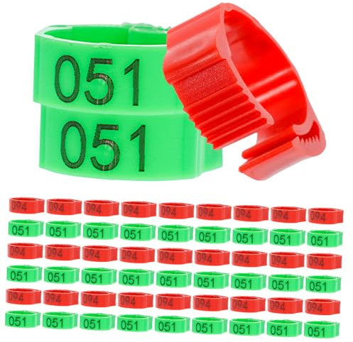 DINHEAROM 200 Stück Geflügelfußring Geflügelmarkierungsschnalle Geflügel-Fußkettchen Geflügelbeinkennzeichnung Hühner Geflügelbeinbänder Wachtel Farm-Marker-Tools Geflügelfüße Ringe Plastik