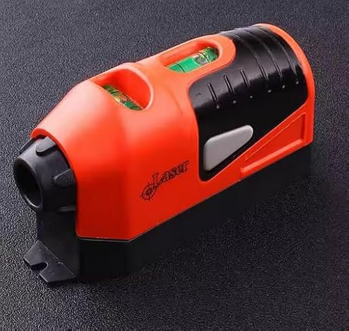 Niveau Laser, Niveau à bulles horizontale et verticale - Instrument de Mesure Multifonction avec Bulle à Double Niveau, Orange et Noir
