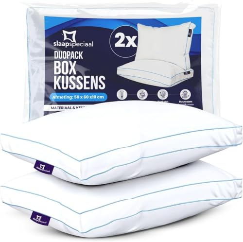 Slaapspeciaal Kopfkissen 60x50cm - Kissen aus Baumwolle-Bezug [2er Set]