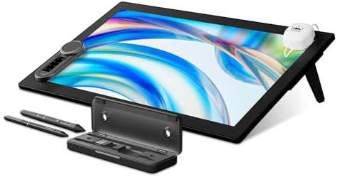 HUION KAMVAS Pro 24 (Gen 3) Tableta Gráfica con Pantalla Táctil 4K UHD, Lápiz 16384 Niveles De Presión, PenTech 4.0, 99% Adobe RGB, Keydial Inalámbrico, 23.8 Pulgadas