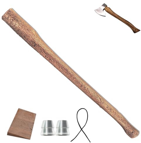 XQSL 1 Pack 35.4in Wood Axe Handle Replacement with Wooden and Steel Wedges-Hatchet Handle Replacement Axe (35.4in)