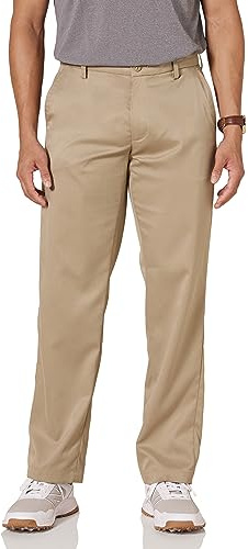 Amazon Essentials Pantalones de Golf Elásticos de Corte Clásico para Todo el Día Hombre, Marrón Caqui, 38W / 32L