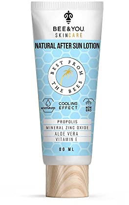 BEE and YOU Natural Mineral After Sun Lotion - Skincare Mineral Sun Lotion med propolis, zinkoxid - allergivänlig, 100 % naturlig och ren, kylande effekt
